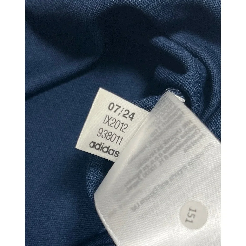 NWT Adidas Core Chest Stripe Golf Polo Shirt Mens Size Large Blue IX2012 New